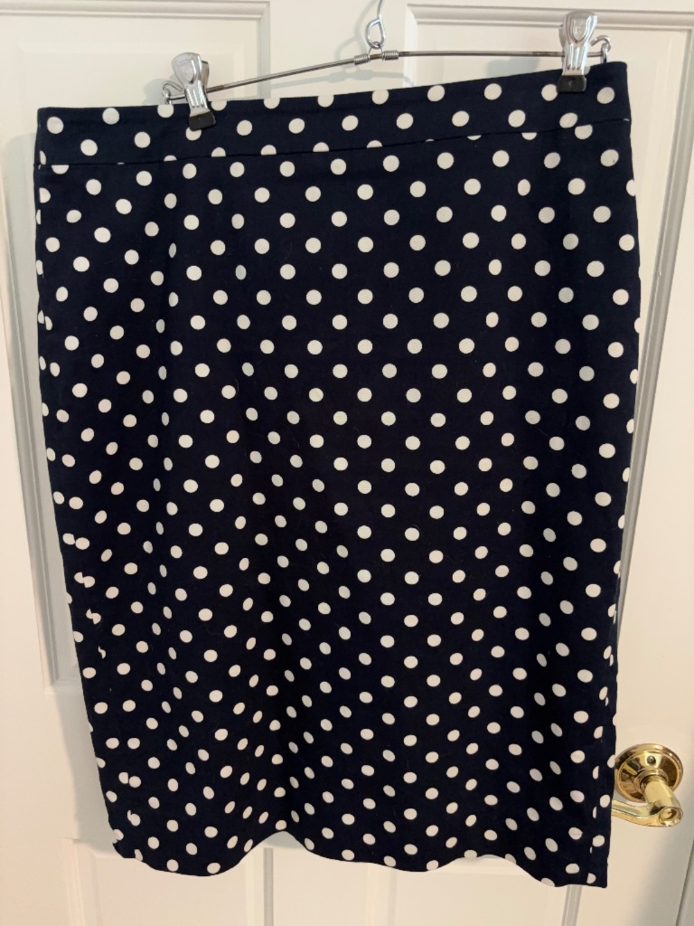 Navy polka dot skirt